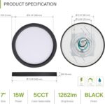 Black Flush Mount Ceiling Light - Image 2