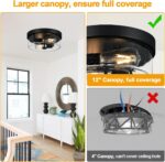 Black Flush Mount Light Fixture - Image 4