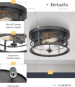 Matte Black Ceiling Light - Image 4