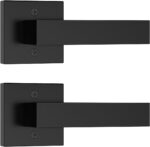 Matte Black Square Privacy Door Levers - Hình 10