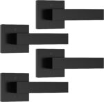 Matte Black Square Privacy Door Levers - Hình 11