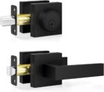Matte Black Square Privacy Door Levers - Hình 12