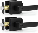 Matte Black Square Privacy Door Levers - Hình 15