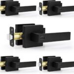 Matte Black Square Privacy Door Levers