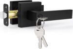 Matte Black Square Privacy Door Levers - Hình 23