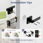 Matte Black Square Privacy Door Levers - Hình 5