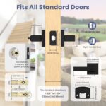 Matte Black Square Privacy Door Levers - Hình 6