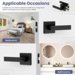 Matte Black Square Privacy Door Levers - Hình 7