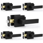 Matte Black Square Privacy Door Levers