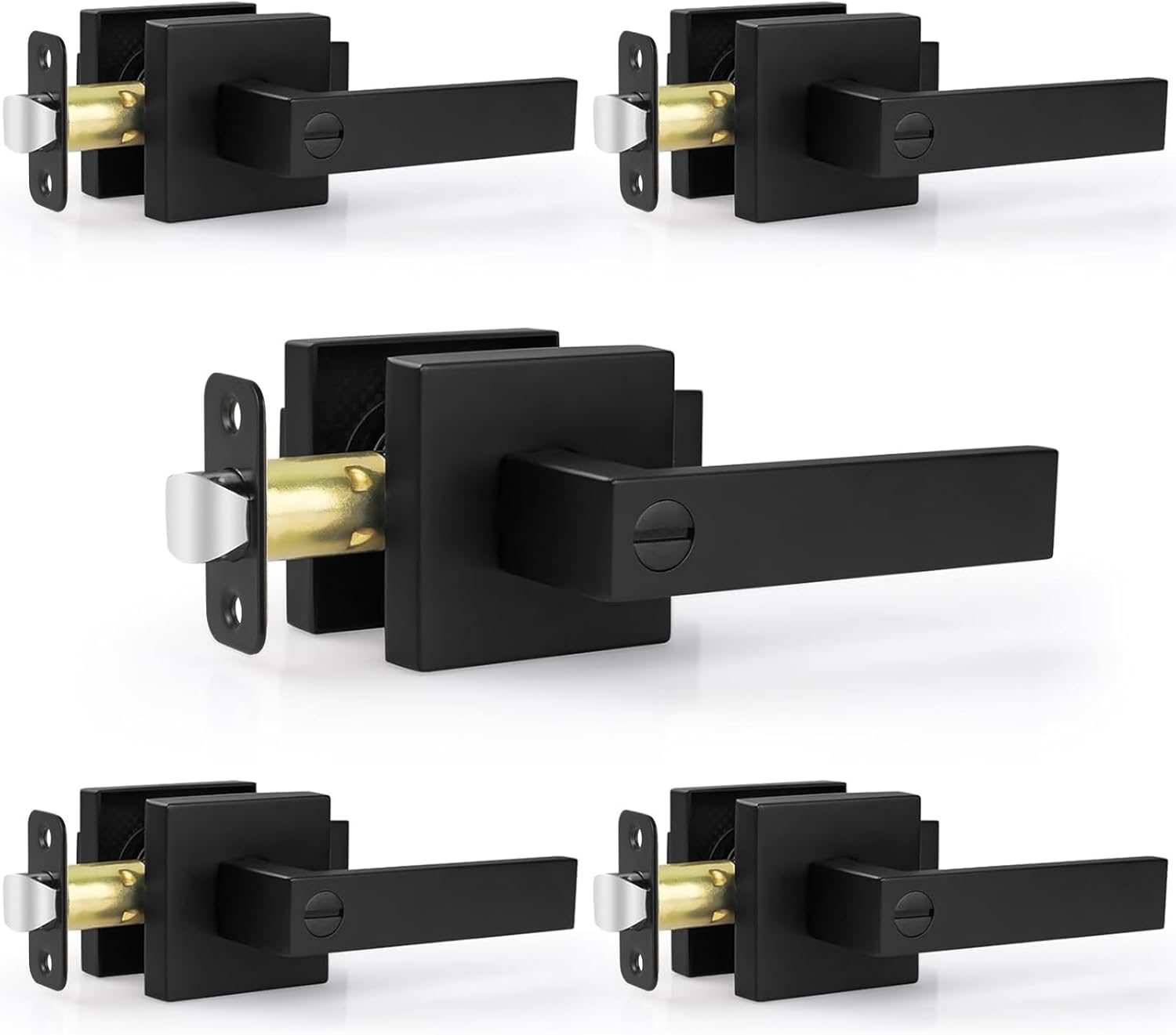 Privacy Door Lock Matte Black Square Privacy Door Levers