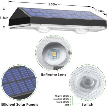 Outdoor Solar Fence Lights - Hình 2