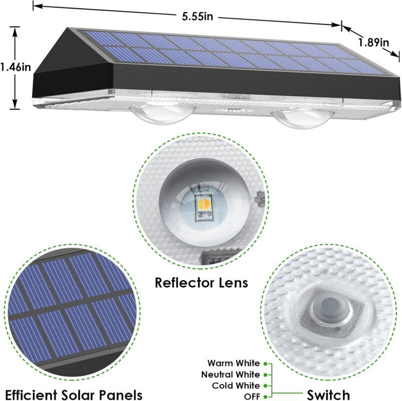 Outdoor Solar Fence Lights - Hình 2