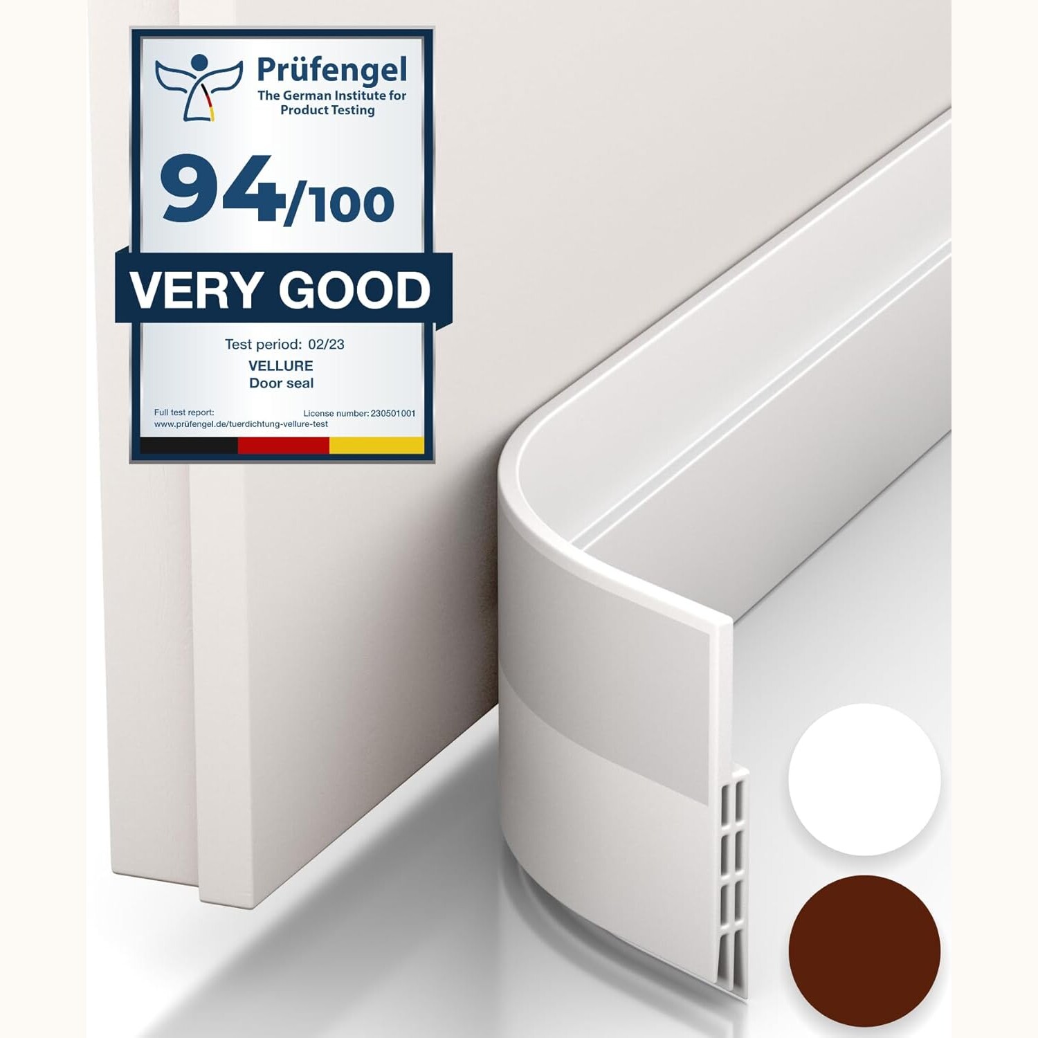 Vellure® Door Draft Stopper for Bottom of Door - Premium Door Sweep for Bottom of Door\/Weather Stripping Door Seal (Save Energy \u2013 installs Quickly and Easily) Door Strip Ideal for VELLURE White Door Seal Strip